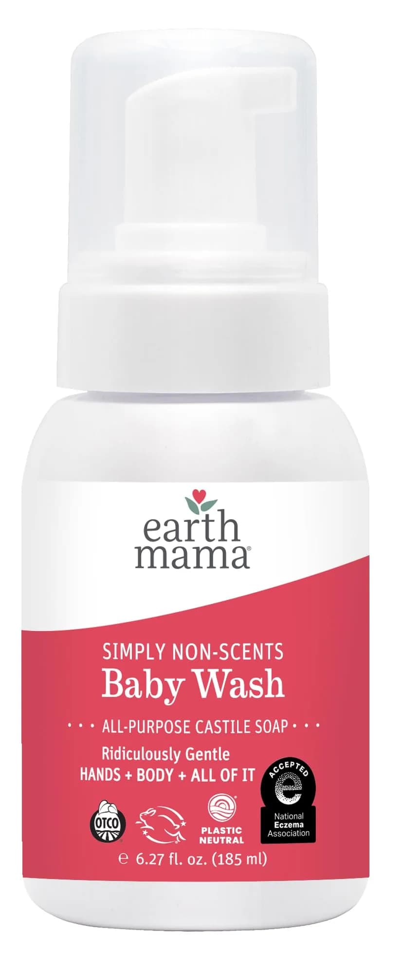 Earth Mama Simply Non-Scents Baby Wash Foaming Hand Soap 186ml (6.27 Fl Oz) | National Eczema Association Seal of Acceptance - main product image