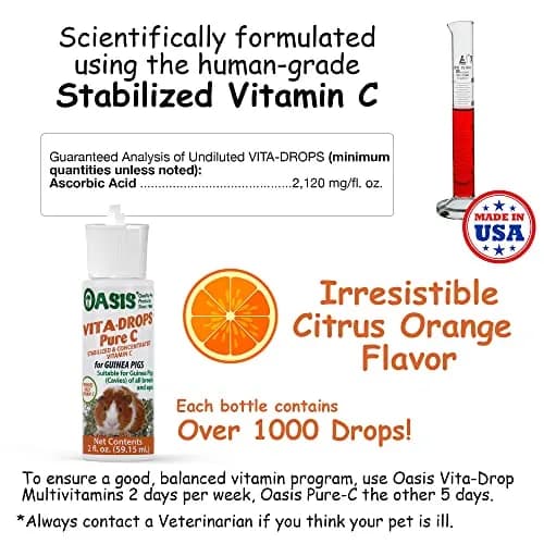 Kordon Oasis Vita-Drops-Pure C for Guinea Pig 2 Fl Oz | Supports Immune & Well-being thumbnail 6