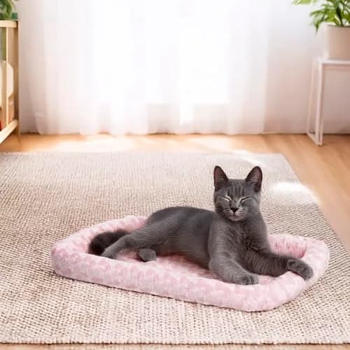 MidWest Homes for Pets QuietTime Bolster Dog Bed 45.7cm (18 Inch) | Plush Pink Crate Mat for Toy Breeds & Cats thumbnail 2