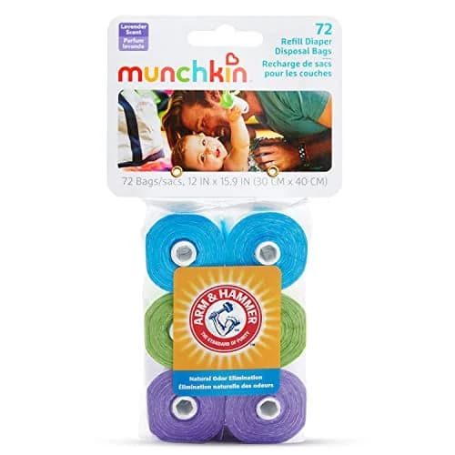 Munchkin Arm & Hammer Diaper Bag Refills Lavender Scent 72 Bags | Odor Control for On-the-Go thumbnail 4