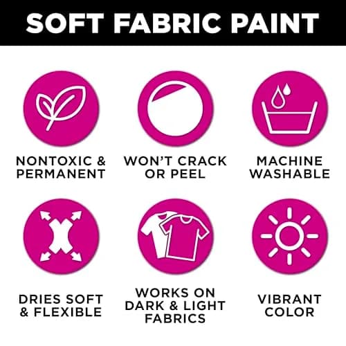 TULIP Soft Fabric Paint, 4.5 fl oz (133 ml), Primary Colors | Vibrant, Flexible & Washable Fabric Paint thumbnail 3