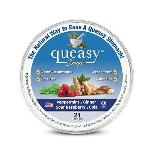 Three Lollies Queasy Drops 21 ct | Natural Nausea Relief for Travel & Chemotherapy Support thumbnail 1