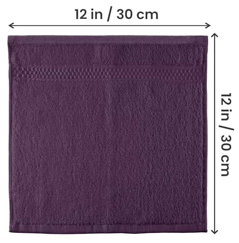 Utopia Towels 12 Pack Premium Wash Cloths, 12x12 in, 100% Cotton, Plum | Highly Absorbent & Soft thumbnail 2