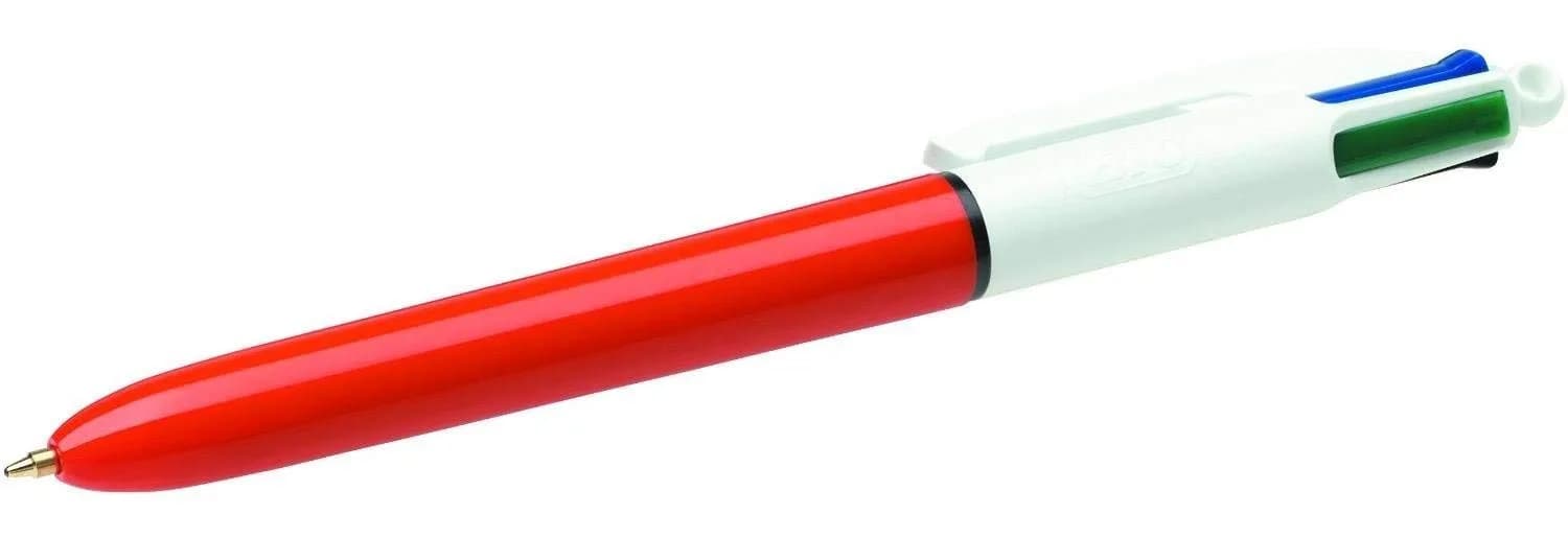 BIC 4 Colour Fine Point Retractable Ballpoint Pen | Bright Multi-Color Ink, 0.8mm Line Width, 1 Count — multi-coloured