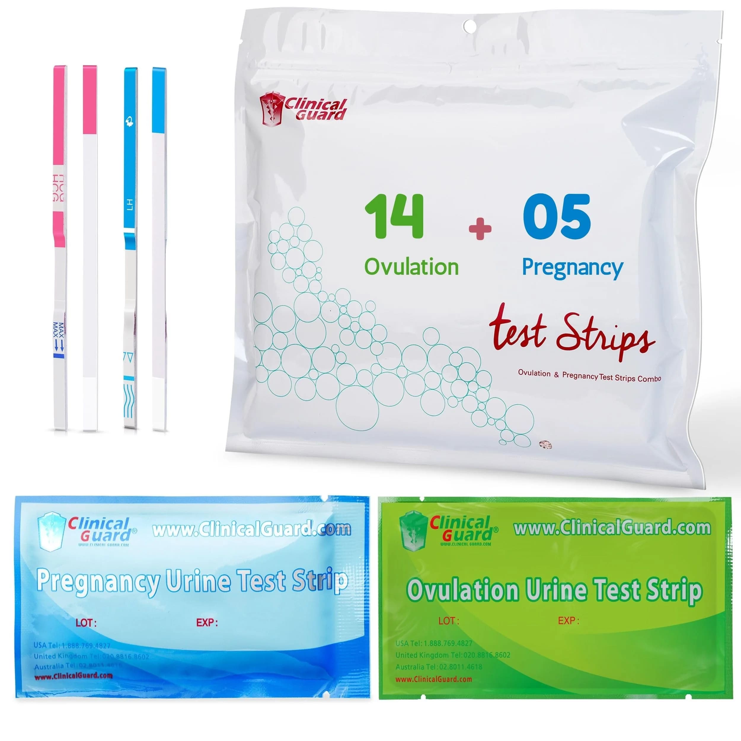 Clinical Guard Medical Test Strip Combo 19 Count | Accurate Ovulation & Pregnancy Tests for Indian Women - main product image