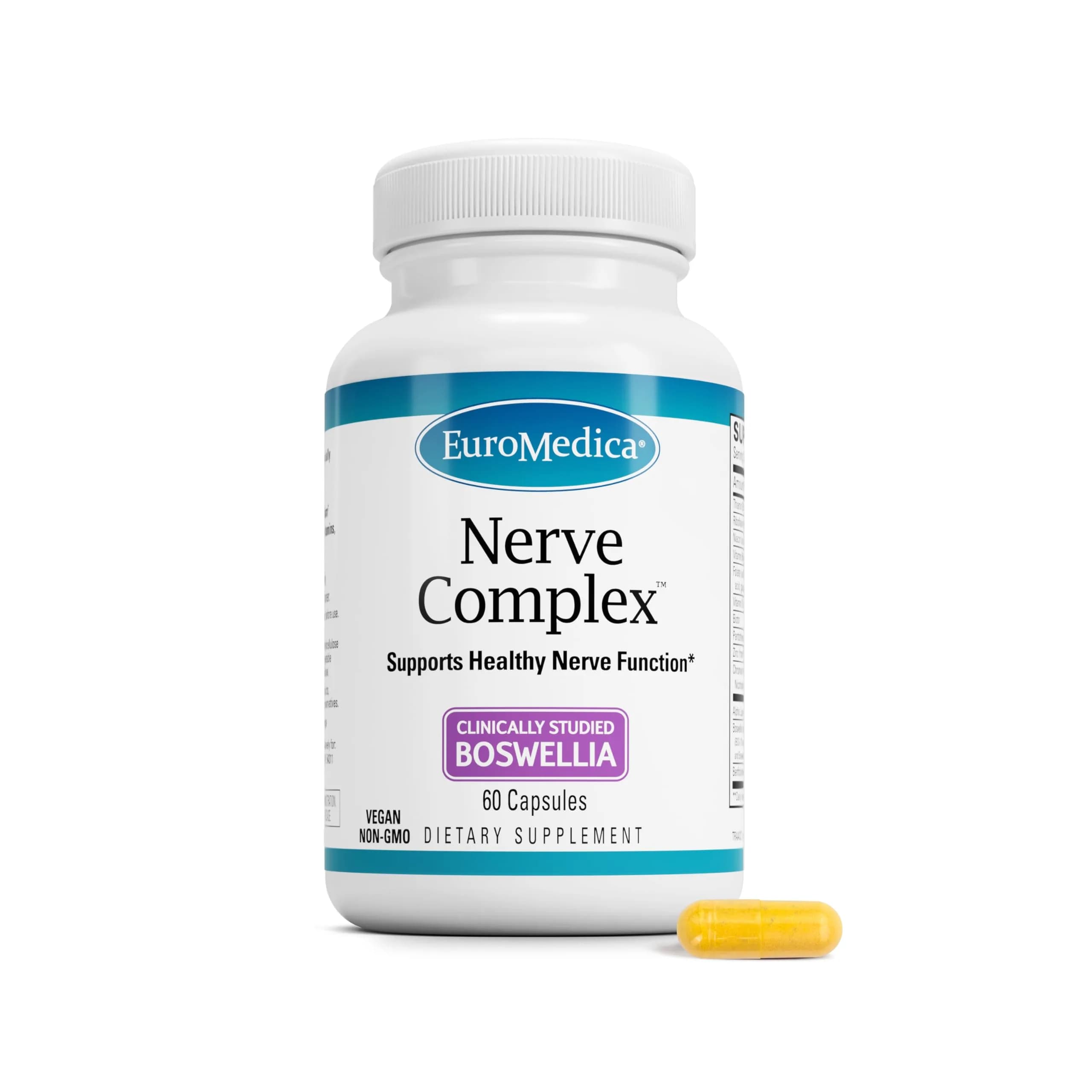 EuroMedica Nerve Complex 60 Capsules | Supports Nerve Function & Circulation — No Color