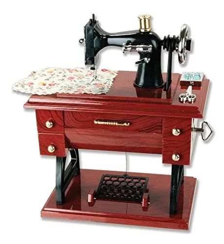 G Ganen Musical Sewing Machine Music Box Vintage Look (Brown-1) | Handcrafted Nostalgic Decor (70-120 chars) thumbnail 1