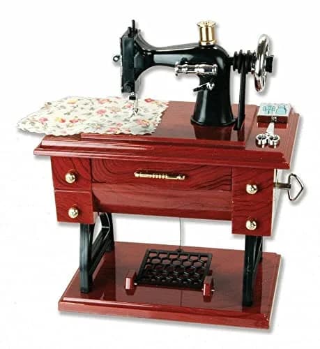 G Ganen Musical Sewing Machine Music Box Vintage Look (Brown-1) | Handcrafted Nostalgic Decor (70-120 chars) thumbnail 7