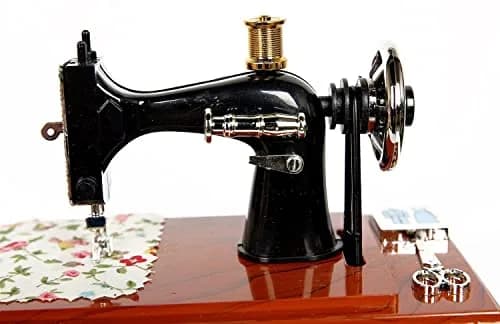 G Ganen Musical Sewing Machine Music Box Vintage Look (Brown-1) | Handcrafted Nostalgic Decor (70-120 chars) thumbnail 2