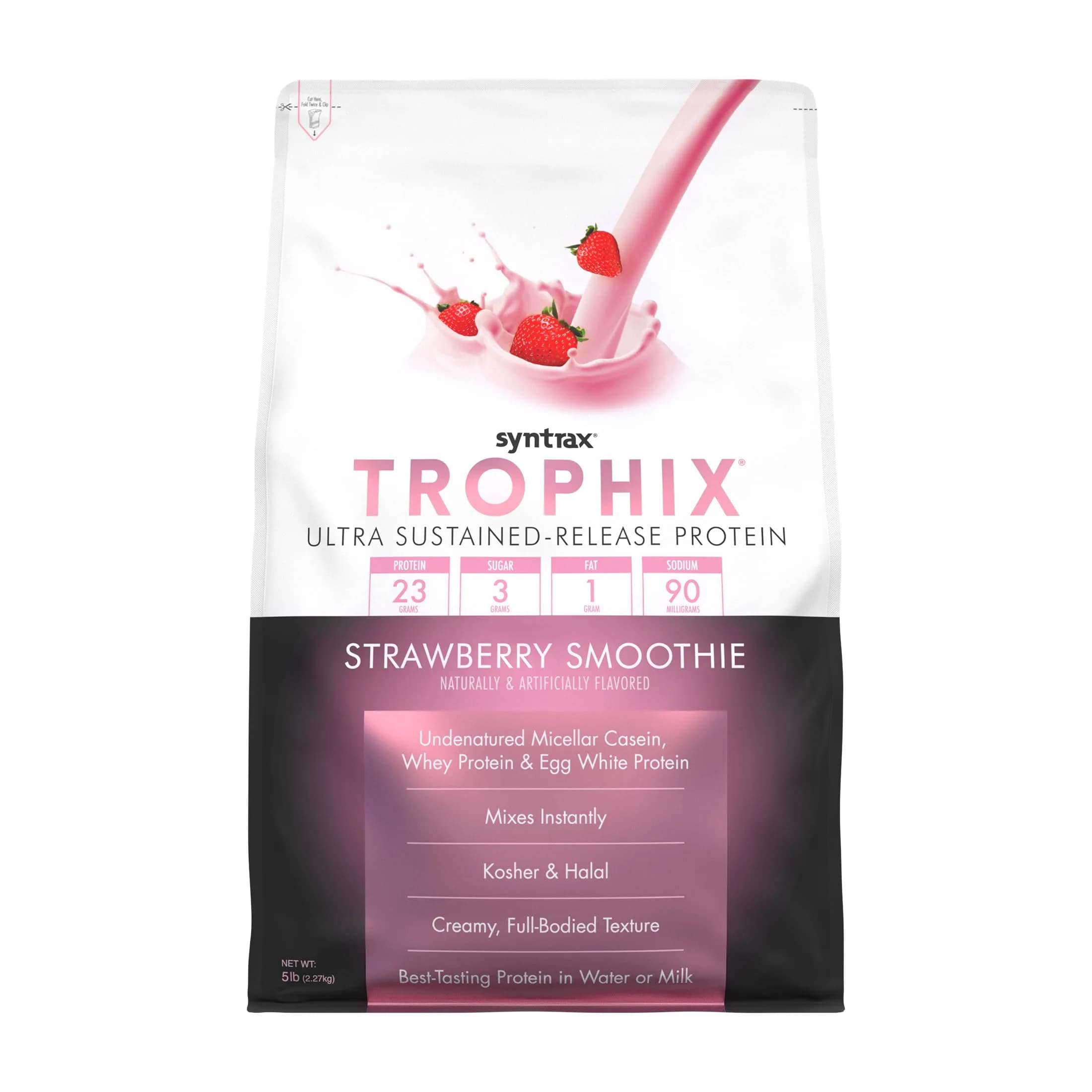 Syntrax Trophix Ultra Sustained-Release Protein, Strawberry Smoothie, 5 lb | Supports Muscle Recovery & Satiety thumbnail 1