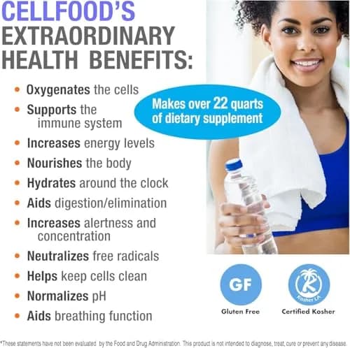 Cellfood Oxygen Boost Liquid Supplement 12 fl oz (360ml) | Gluten-Free, Kosher Certified, USA Import thumbnail 6