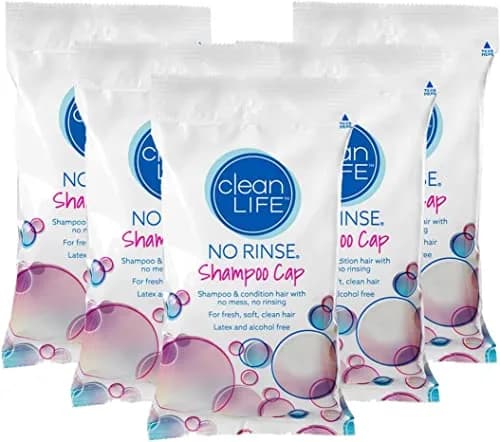 No-Rinse Hypoallergenic Shampoo Cap (5 Count, 0.01 oz) | Waterless Hair Washing for Elderly & Travel thumbnail 1