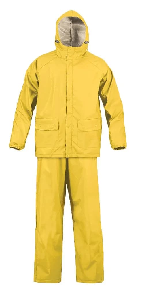 RPS Outdoors Rain Suit X-Large | PVC Waterproof Jacket & Pant Combo with Elastic Cuffs — Yellow / XX-Large