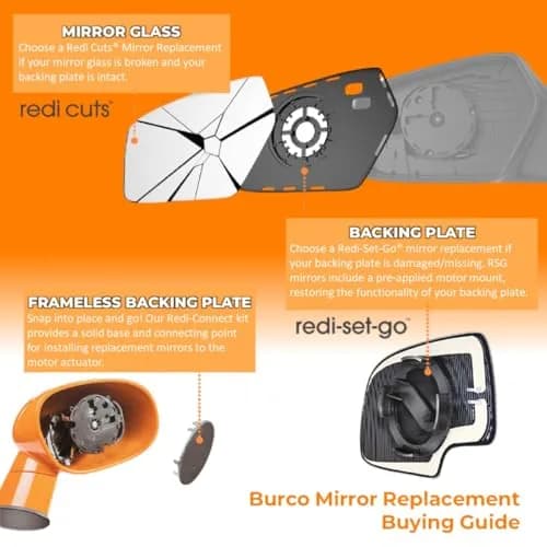 Burco 3639 Convex Passenger Side View Mirror Glass 9.5x5.75x1 inches (24.13x14.61x2.54 cm) | Direct Fit Replacement for Honda CR-V 1997-2006 thumbnail 6