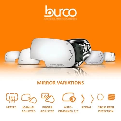 Burco 3639 Convex Passenger Side View Mirror Glass 9.5x5.75x1 inches (24.13x14.61x2.54 cm) | Direct Fit Replacement for Honda CR-V 1997-2006 thumbnail 8
