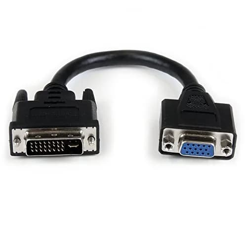 StarTech 8in DVI to VGA Adapter Cable, Male to Female | High-Quality DVI-I to VGA Conversion thumbnail 1