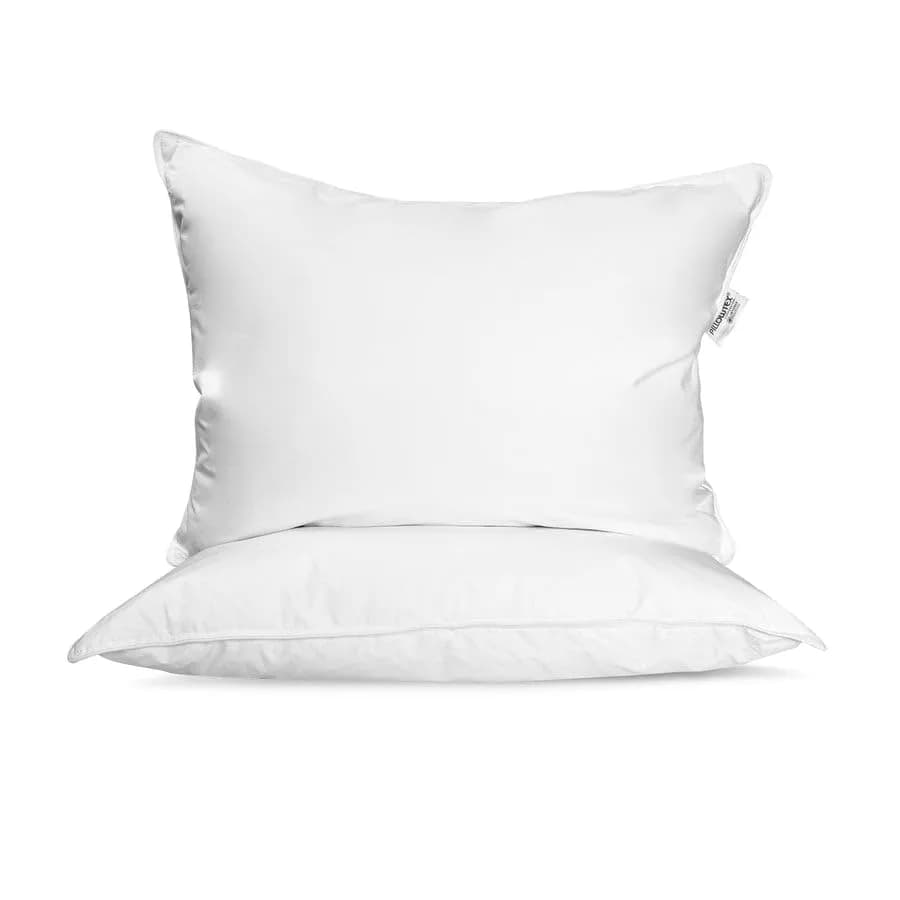 Pillowtex Hotel Feather & Down King Pillow Set (2 Pack) | Medium-Firm Support, White, Cotton Cover thumbnail 1