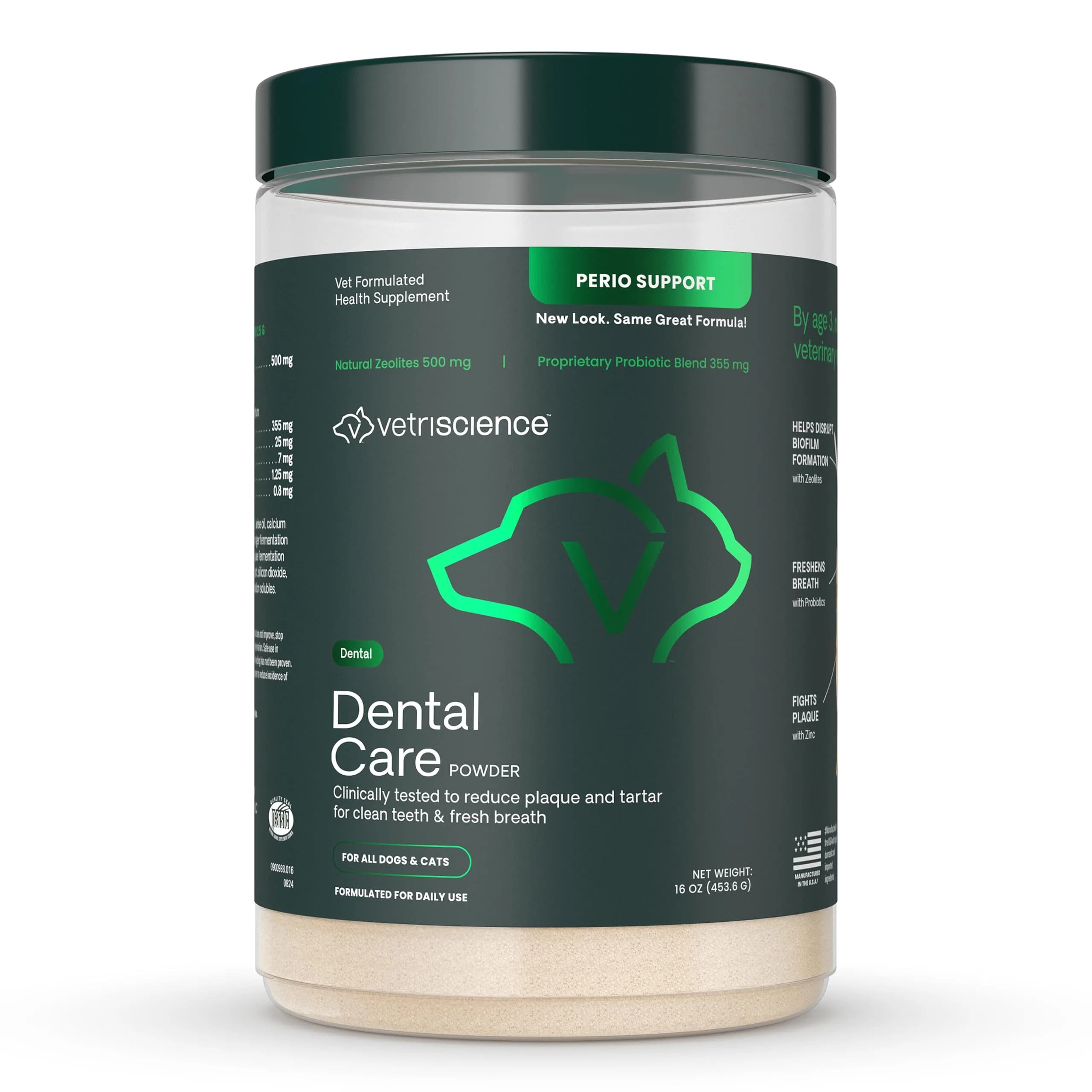 VETRISCIENCE Dental Care Powder 16 Oz | Supports Oral Hygiene & Fresh Breath