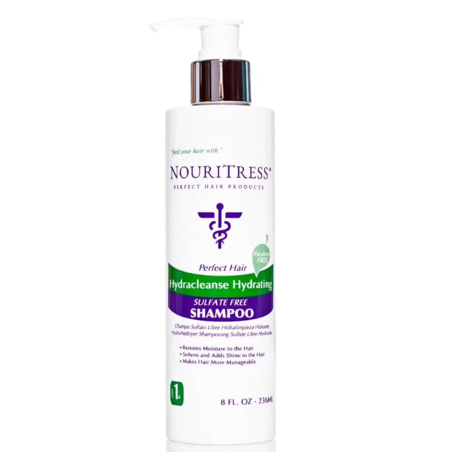 NouriTress Hydracleanse Sulfate Free Shampoo 8 fl oz | Moisturizes & Detangles, Safe for Sensitive Scalps