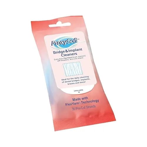 Proxysoft Dental Floss for Bridges and Implants with Extra-Thick Proxy Brush, 30 Strands (25.4 cm / 10 inches) | Dentist-Recommended for Oral Hygiene thumbnail 1