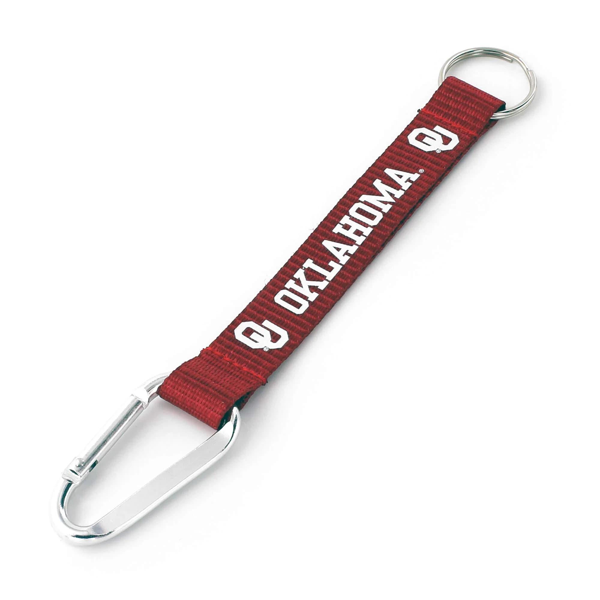 aminco NCAA Oklahoma Sooners Carabiner Lanyard Keychain | 8-inch Team-Colored Key Organizer — Oklahoma Sooners
