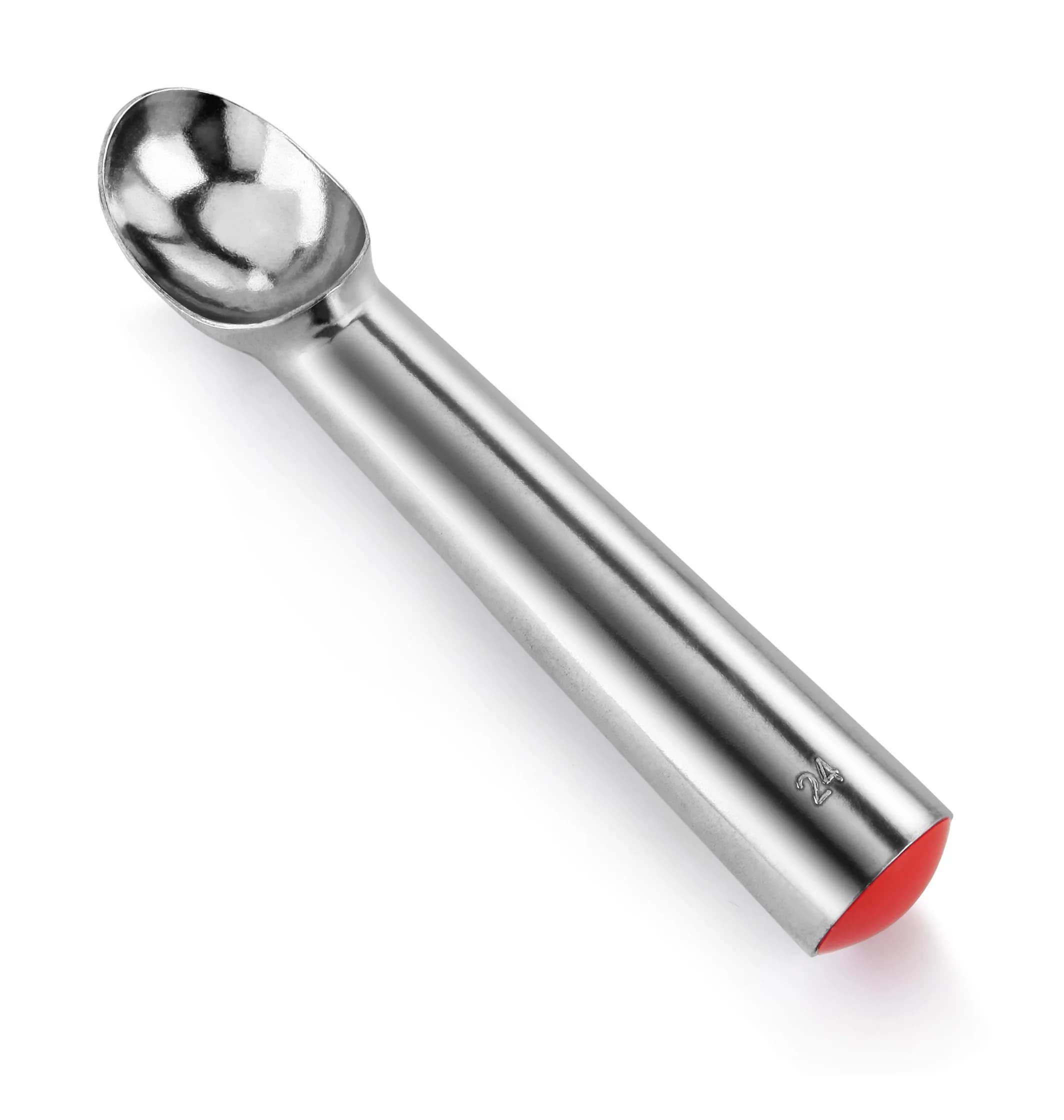 New Star Foodservice Ice Cream Scoop Size 24 | 1.5 oz Portion, Aluminum, Red Handle — Size 24