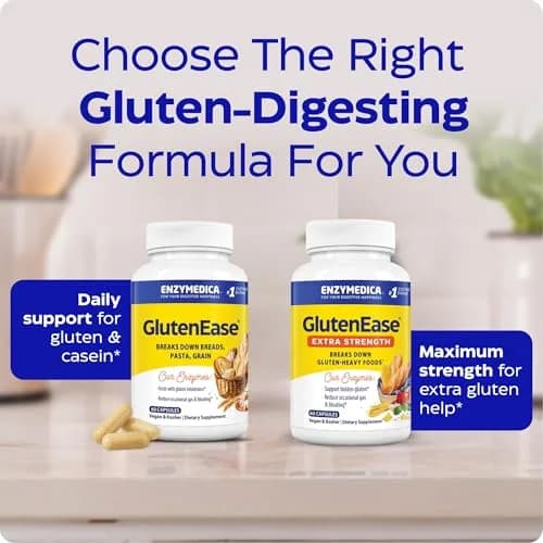 Enzymedica GlutenEase Extra Strength Digestive Enzyme Supplement 30 Capsules | Helps Gas & Bloating thumbnail 4