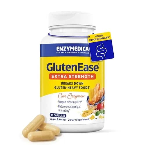 Enzymedica GlutenEase Extra Strength Digestive Enzyme Supplement 30 Capsules | Helps Gas & Bloating thumbnail 1