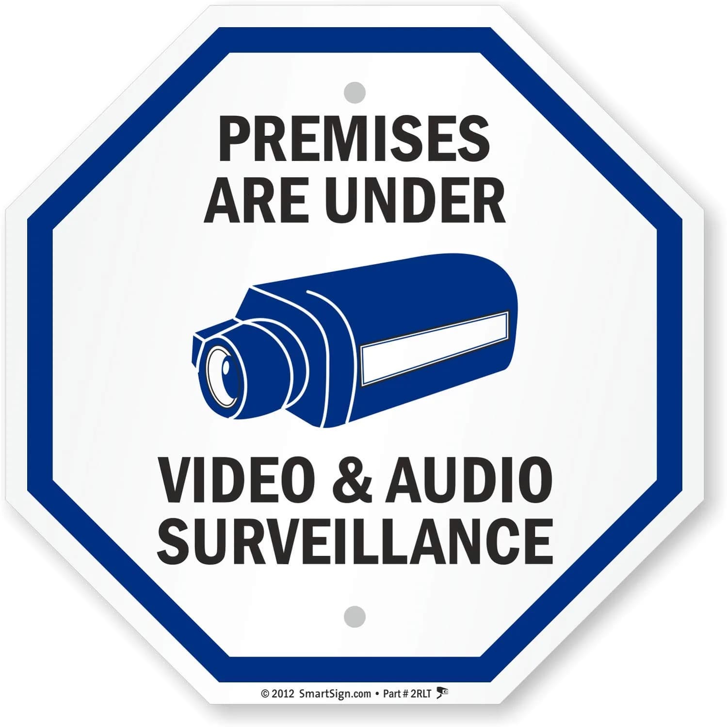SmartSign Premises Are Under Video & Audio Surveillance Sign 12" x 12" Aluminum Sign - main product image