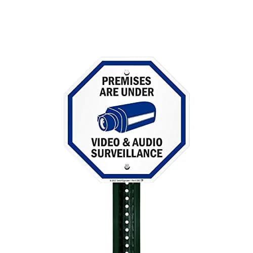 SmartSign Premises Are Under Video & Audio Surveillance Sign 12" x 12" Aluminum Sign thumbnail 3