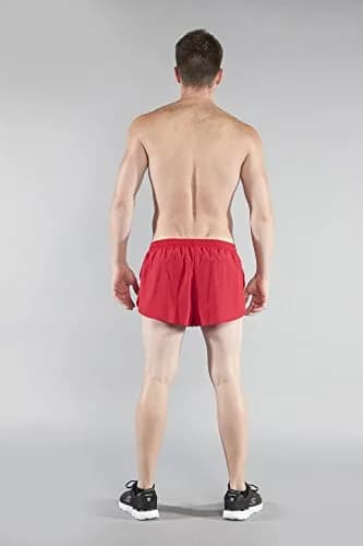 B.O.A Men's 1" Elite Split Leg Running Short (Red, Large) | Lightweight Moisture Wicking Active Shorts thumbnail 6