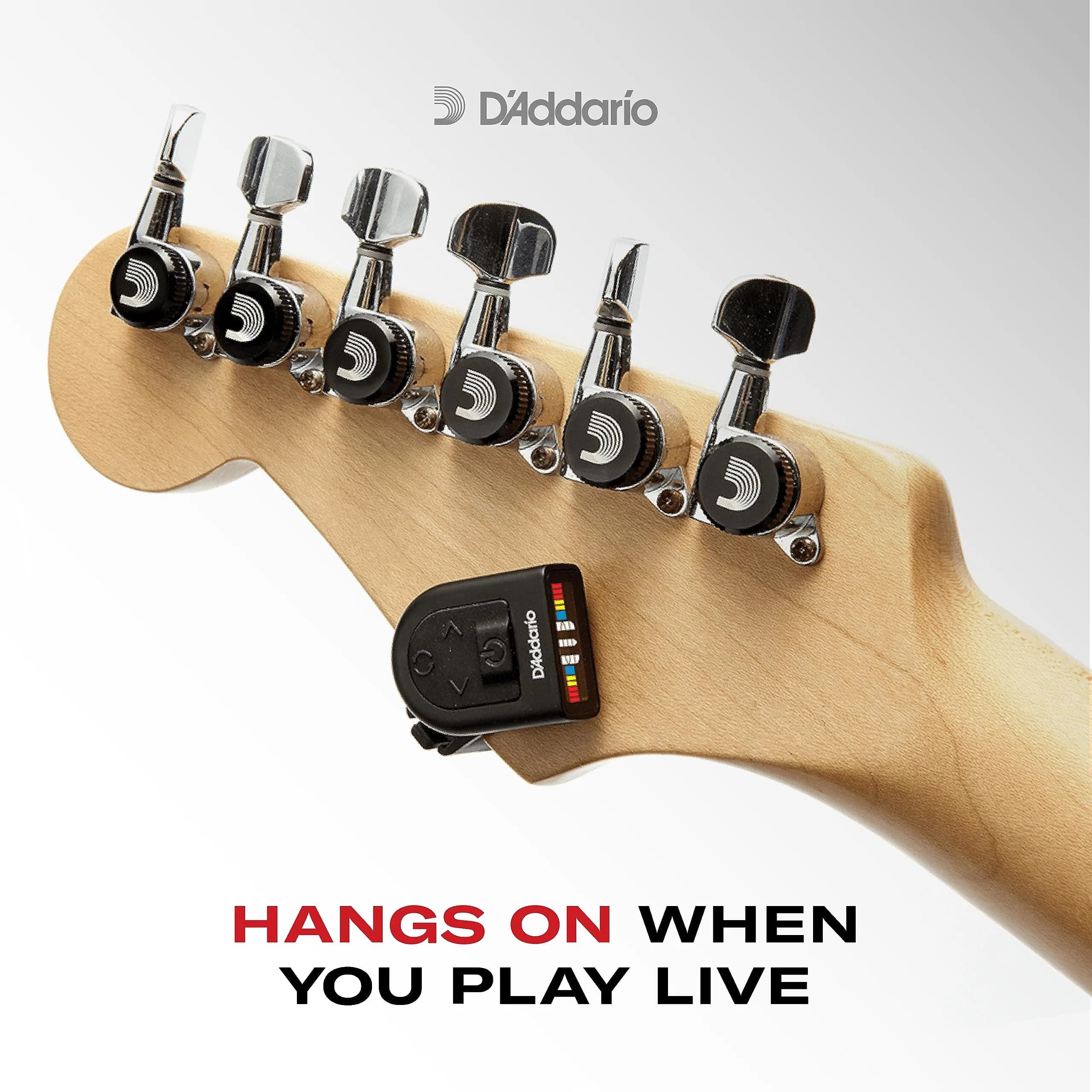 D'Addario NS Micro Headstock Tuner - Black, Two Pack Clip-On for Guitar, Bass, Ukulele - view 4