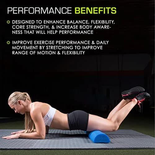 ProSourceFit Blue High Density Foam Roller 91cm (36") x 7.6cm (3") | Extra Firm Muscle Recovery & Core Training thumbnail 5