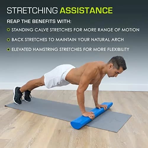 ProSourceFit Blue High Density Foam Roller 91cm (36") x 7.6cm (3") | Extra Firm Muscle Recovery & Core Training thumbnail 6
