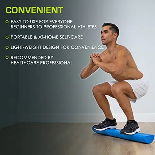 ProSourceFit Blue High Density Foam Roller 91cm (36") x 7.6cm (3") | Extra Firm Muscle Recovery & Core Training thumbnail 7