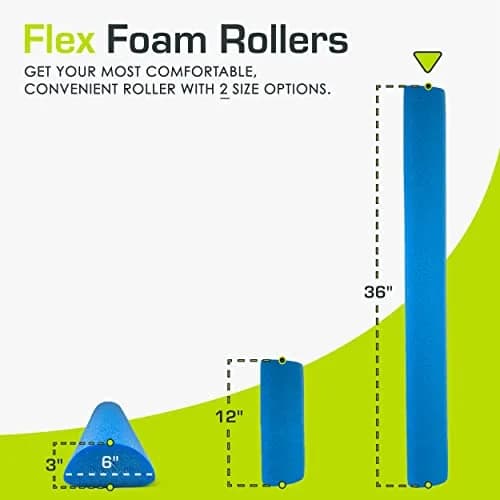 ProSourceFit Blue High Density Foam Roller 91cm (36") x 7.6cm (3") | Extra Firm Muscle Recovery & Core Training thumbnail 3