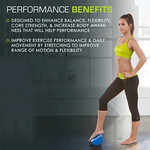 ProsourceFit Flex Foam Roller Muscle Massage & Balance Trainer 30cm (12") x 7.6cm (3") Blue | Core Strength & Stability thumbnail 4