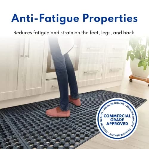 New Star Foodservice Commercial Grade Grease Resistant Anti-Fatigue Rubber Floor Mat 91cm x 152cm (36" x 60") | Grips Stairs in Ice & Snow thumbnail 4