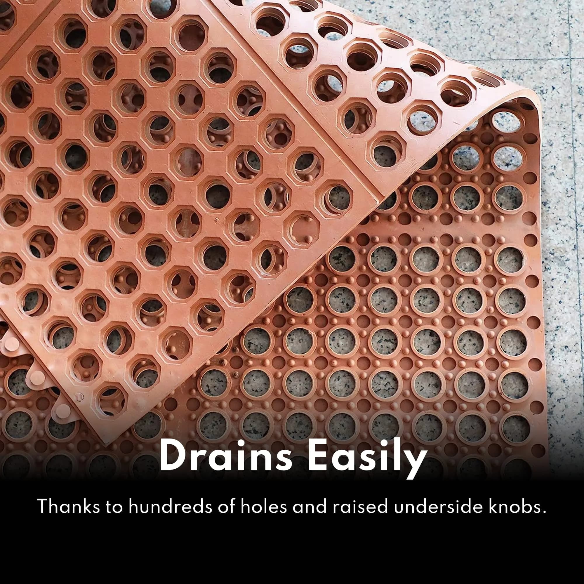 New Star Foodservice Commercial Grade Grease Resistant Anti-Fatigue Rubber Floor Mat 91cm x 152cm (36" x 60") | Grips Stairs in Ice & Snow - view 5
