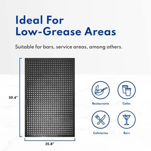 New Star Foodservice Commercial Grade Grease Resistant Anti-Fatigue Rubber Floor Mat 91cm x 152cm (36" x 60") | Grips Stairs in Ice & Snow thumbnail 3