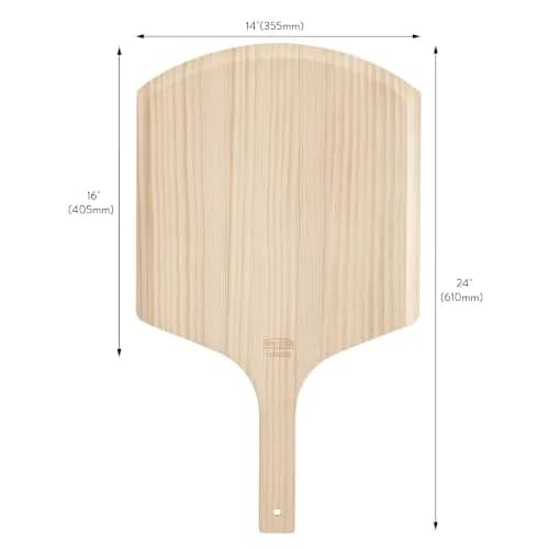 New Star Foodservice Wooden Pizza Peel 16" L x 14" W | Restaurant-Grade, 8" Wooden Handle thumbnail 2