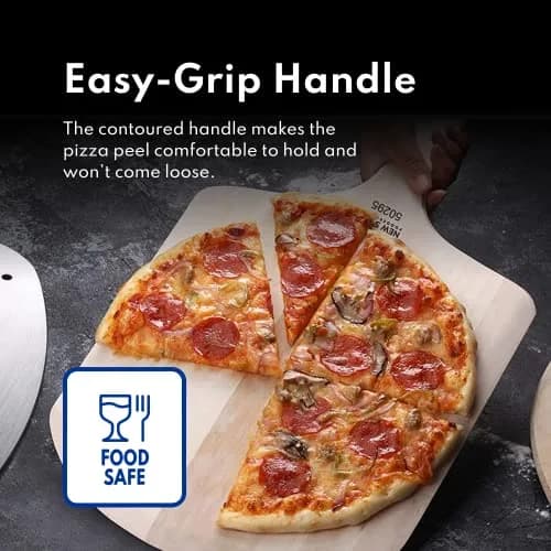 New Star Foodservice Wooden Pizza Peel 16"L x 14"W | Durable Basswood, Extended Handle thumbnail 6