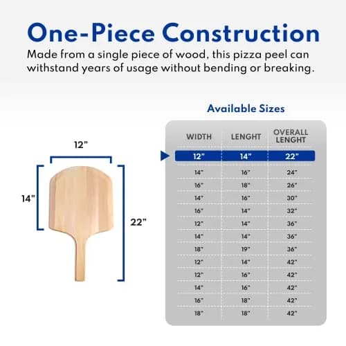 New Star Foodservice Wooden Pizza Peel 16"L x 14"W | Durable Basswood, Extended Handle thumbnail 8