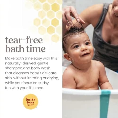 Burt's Bees Baby Shampoo & Wash Original 621ml (21 Fl Oz) | Tear-Free Gentle Cleanser thumbnail 5