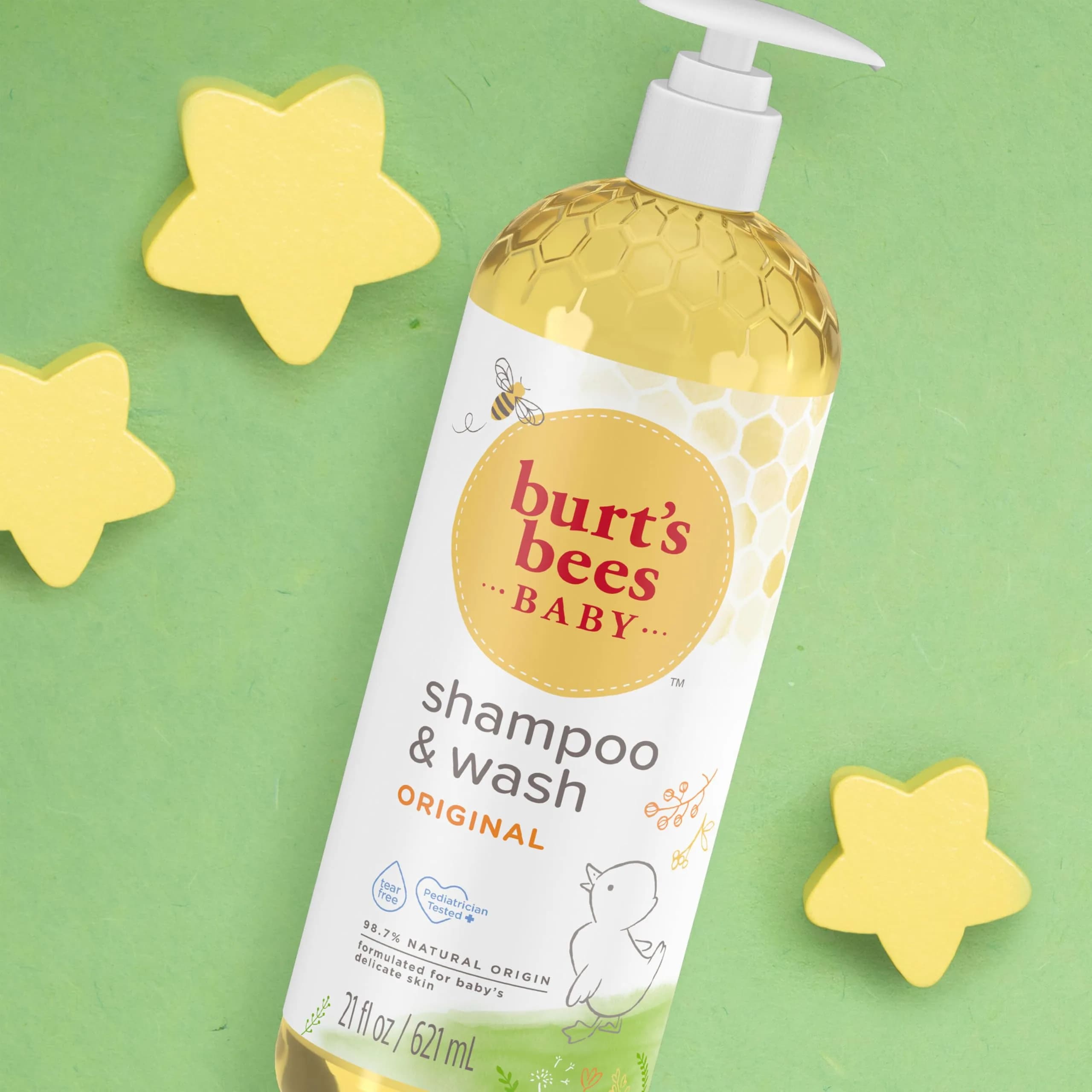 Burt's Bees Baby Shampoo & Wash Original 621ml (21 Fl Oz) | Tear-Free Gentle Cleanser - view 7