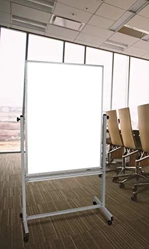 Luxor MB3648WW Mobile Whiteboard 36" x 48" Double Sided Magnetic Dry Erase Board with Stand, Aluminum Frame, Rolling Whiteboard, White thumbnail 2