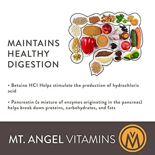 Mt. Angel Vitamins Hydrochloric Acid Betaine 100 Vegetarian Chlorocaps Supports Healthy Digestion & Gastric Juices thumbnail 5