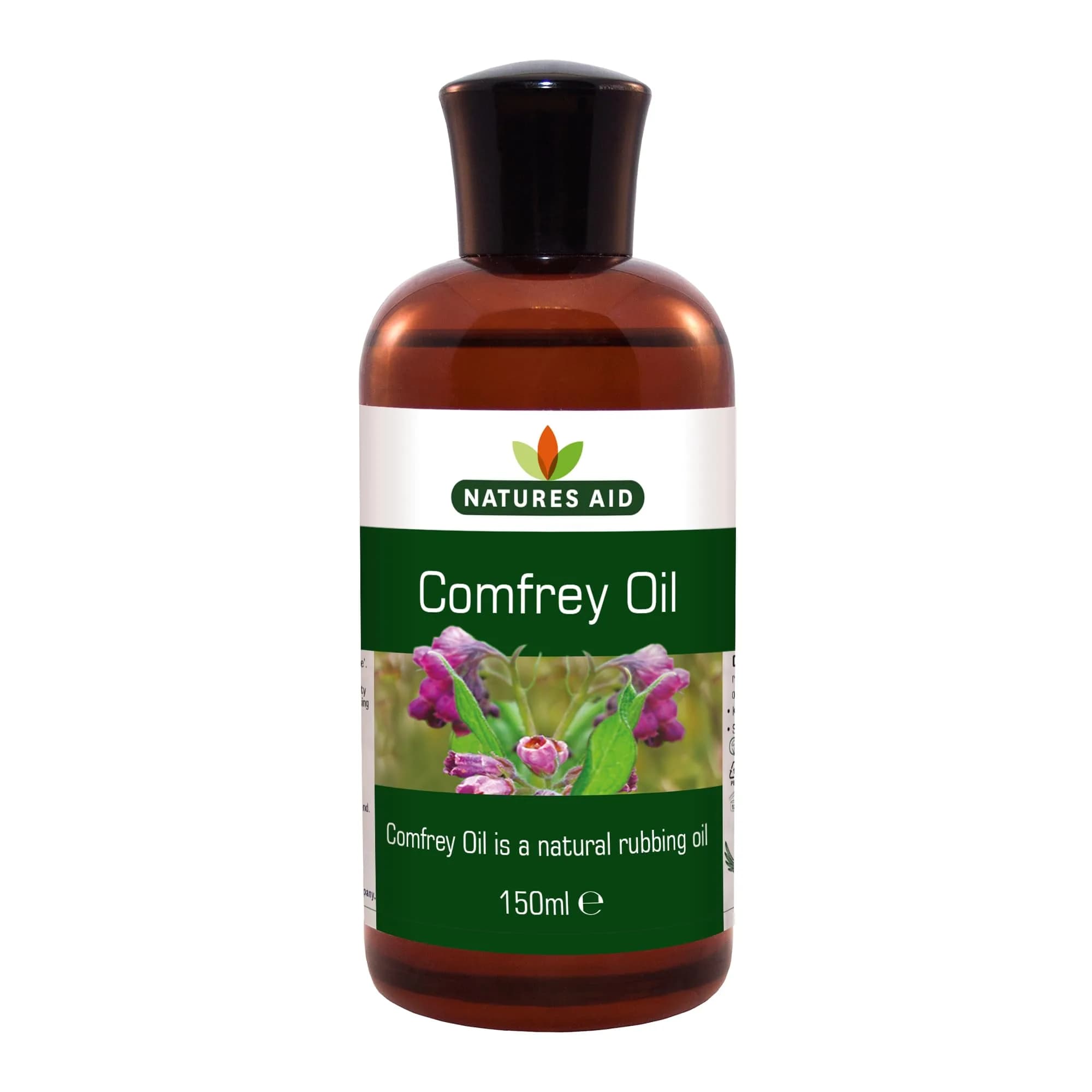 Natures Aid Comfrey Oil - 150ml | Natural Skin & Muscle Rubbing Oil, Vegan, Made in UK, Suitable for Sensitive & Dry Skin — White