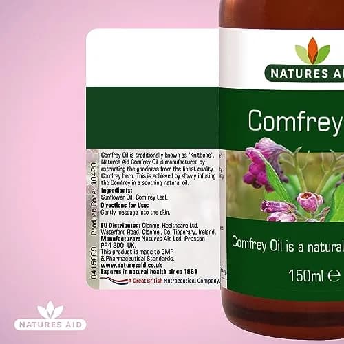 Natures Aid Comfrey Oil - 150ml | Natural Skin & Muscle Rubbing Oil, Vegan, Made in UK, Suitable for Sensitive & Dry Skin thumbnail 5