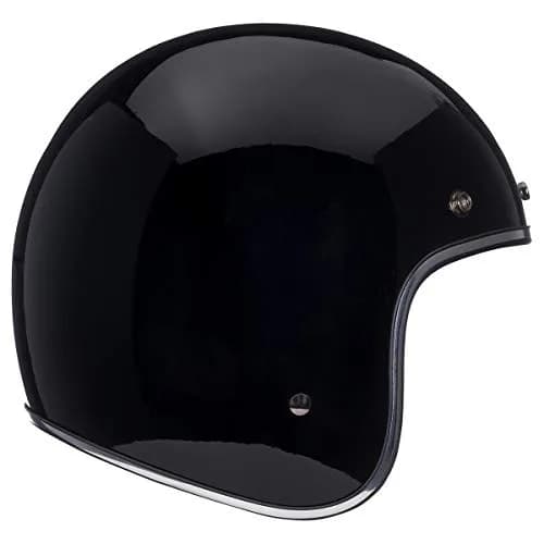 BELL Custom 500 Open Face Motorcycle Helmet - Black, Small | Classic Lightweight DOT Certified thumbnail 1